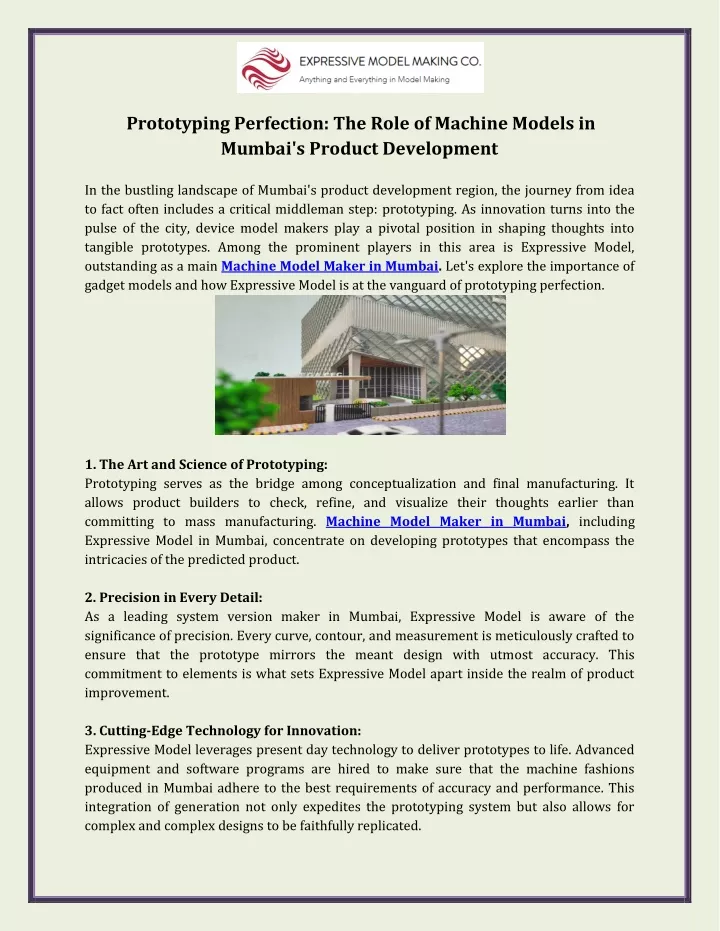 prototyping perfection the role of machine models