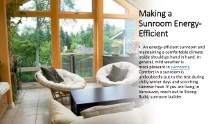 Making a Sunroom Energy-Efficient