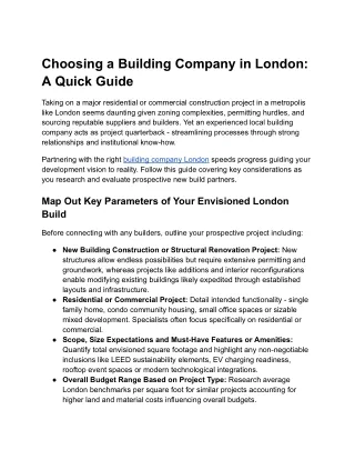 Choosing a Building Company in London_ A Quick Guide