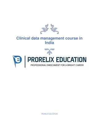 Clinical data management course in india