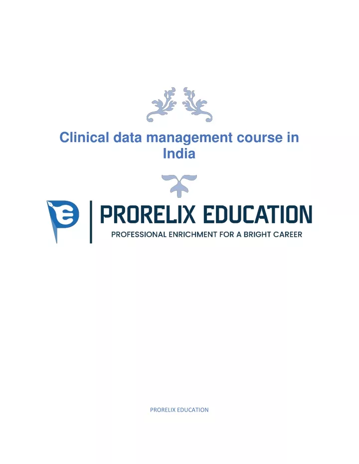 clinical data management course in india