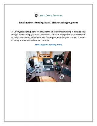 Small Business Funding Texas | Libertycapitalgroup.com