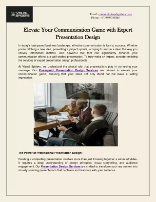 Elevate Your Communication Game with Expert Presentation Design