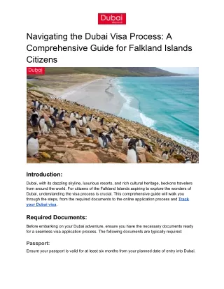 Navigating the Dubai Visa for Falkland Islands Citizens