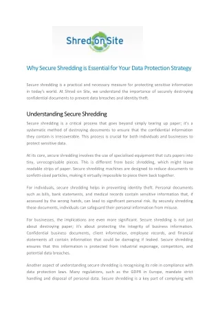 why secure shredding is essential for your data