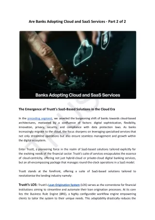Are Banks Adopting Cloud and SaaS Services - Part 2