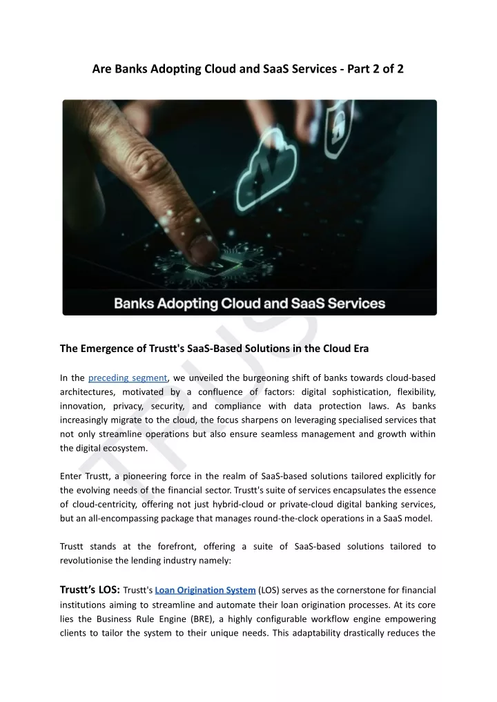 are banks adopting cloud and saas services part
