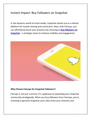 instant impact buy followers on snapchat