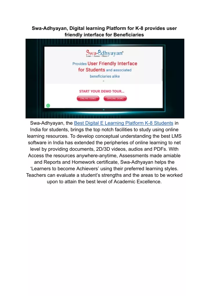 swa adhyayan digital learning platform