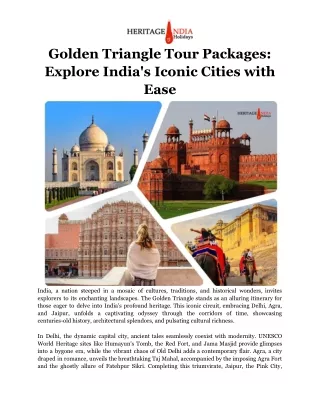 golden triangle tour packages explore india