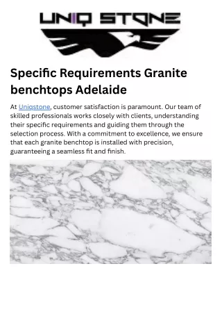 Specific Requirements Granite benchtops Adelaide