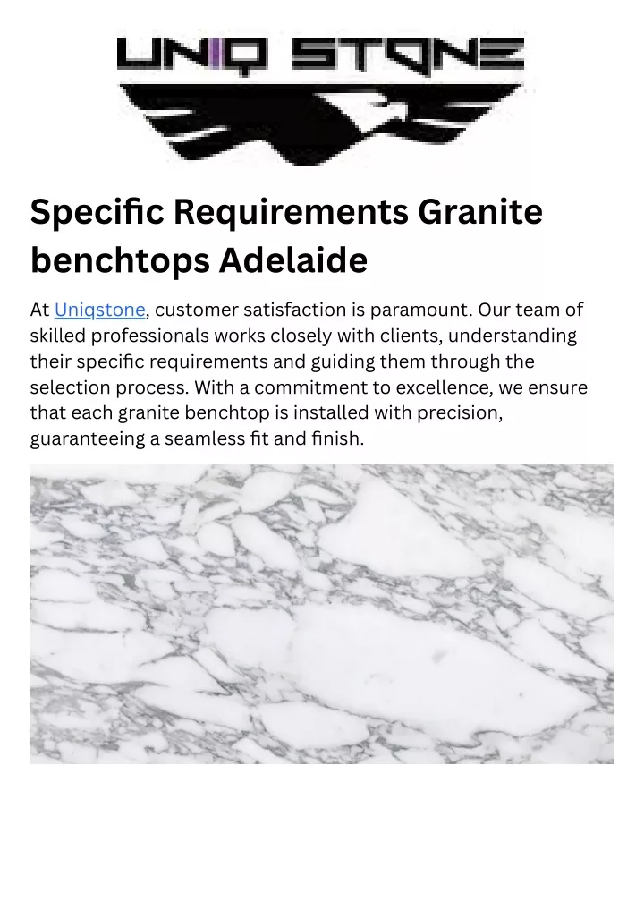 specific requirements granite benchtops adelaide