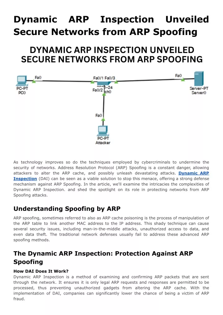 dynamic secure networks from arp spoofing