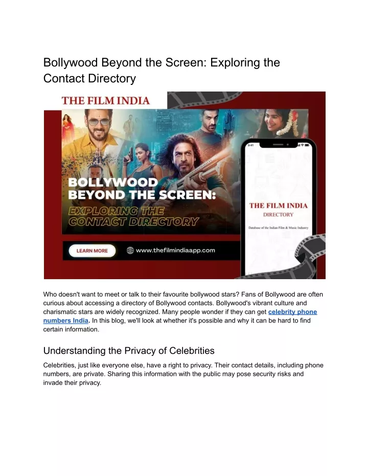 bollywood beyond the screen exploring the contact