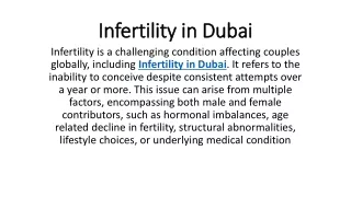 Infertility in Dubai
