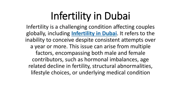 infertility in dubai