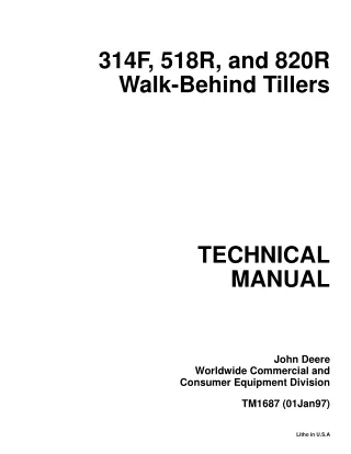 John Deere 314F Walk-Behind Tillers Service Repair Manual (TM1687)