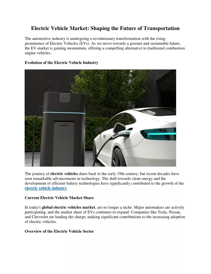 electric vehicle market shaping the future