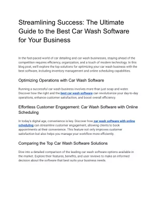 Streamlining Success_ The Ultimate Guide to the Best Car Wash Software for Your Business