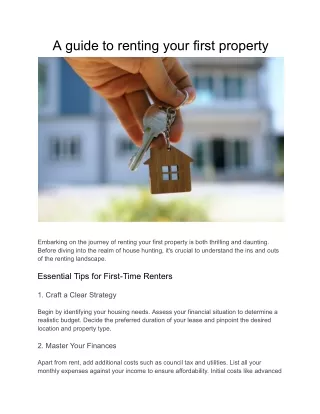 A guide to renting your first property