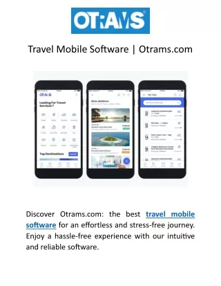 Travel Mobile Software | Otrams.com