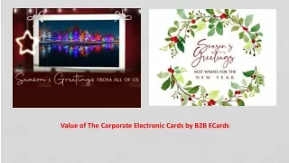 Value of The Corporate Electronic Cards by B2B ECards