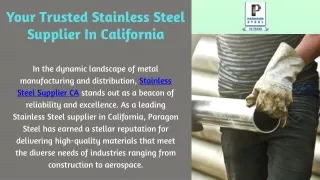 Your Premier Stainless Steel Supplier In California