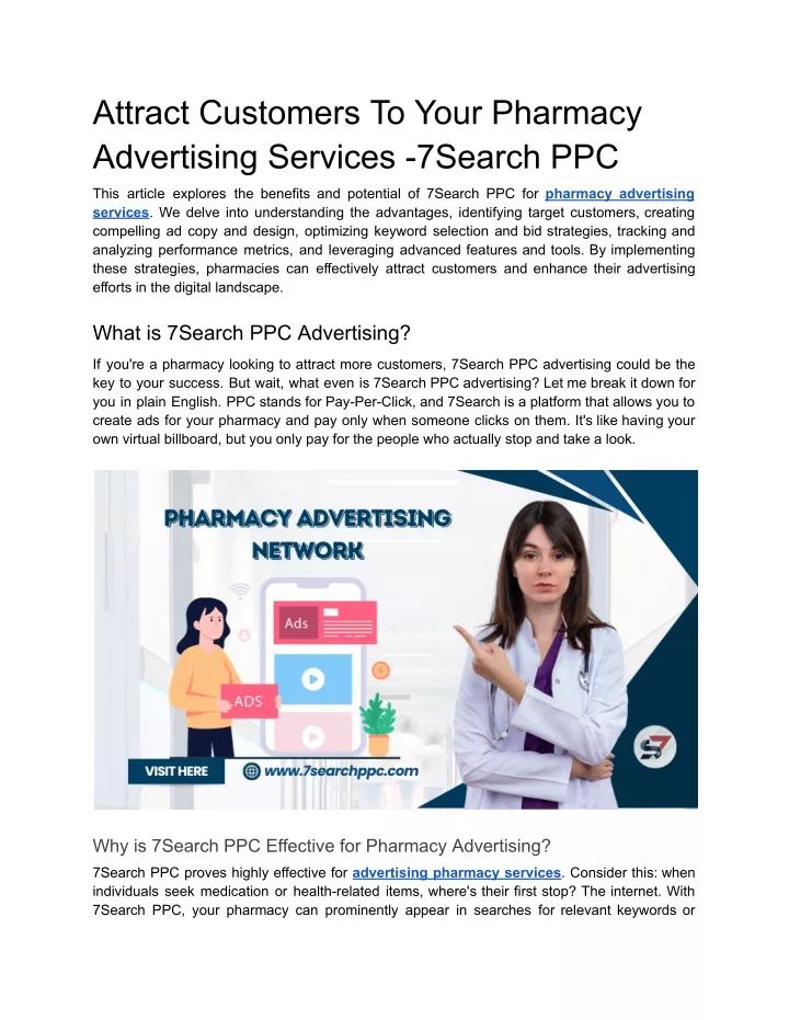 attract customers to your pharmacy advertising