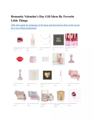 Romantic Valentine's Day Gift Ideas By Favorite Little Things