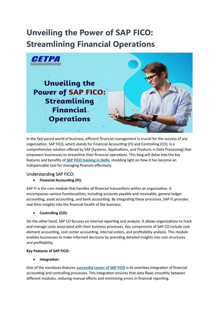 unveiling the power of sap fico streamlining