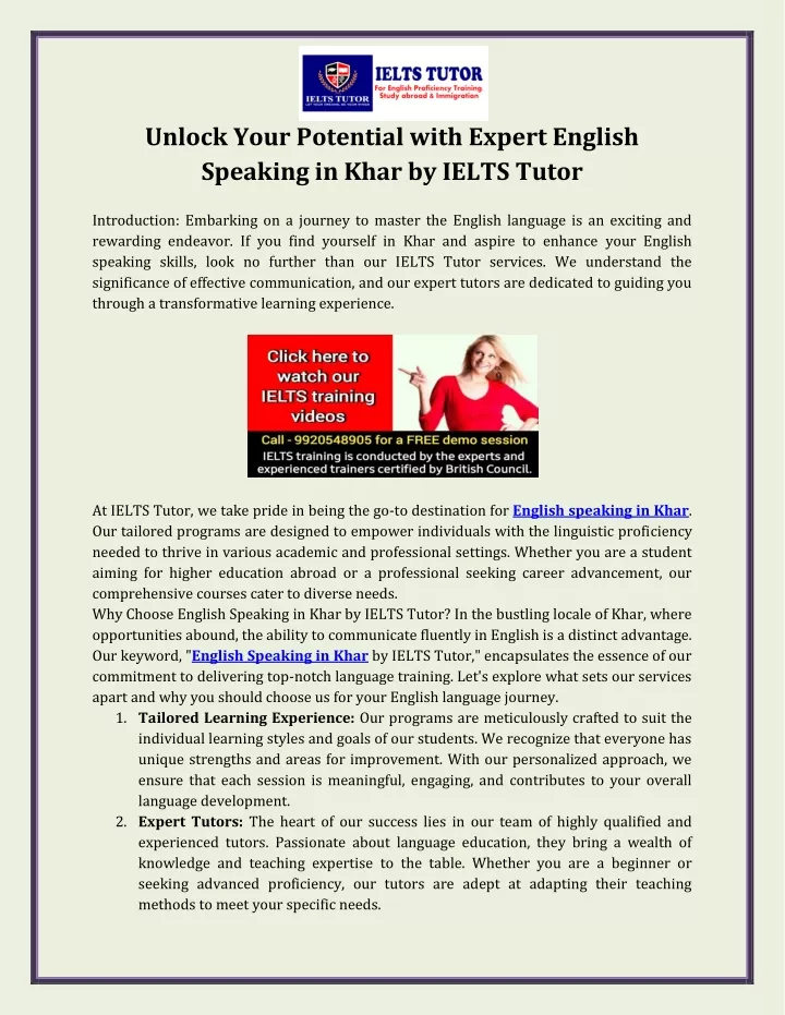 unlock your potential with expert english
