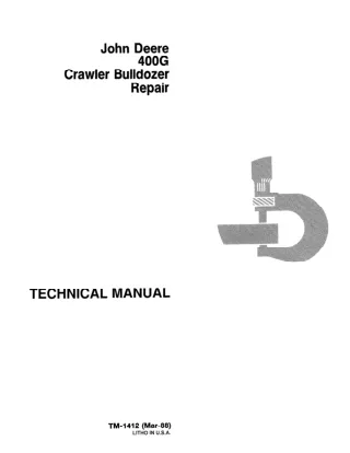 John Deere 400G Crawler Bulldozer Service Repair Manual