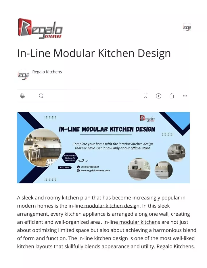 in line modular kitchen design