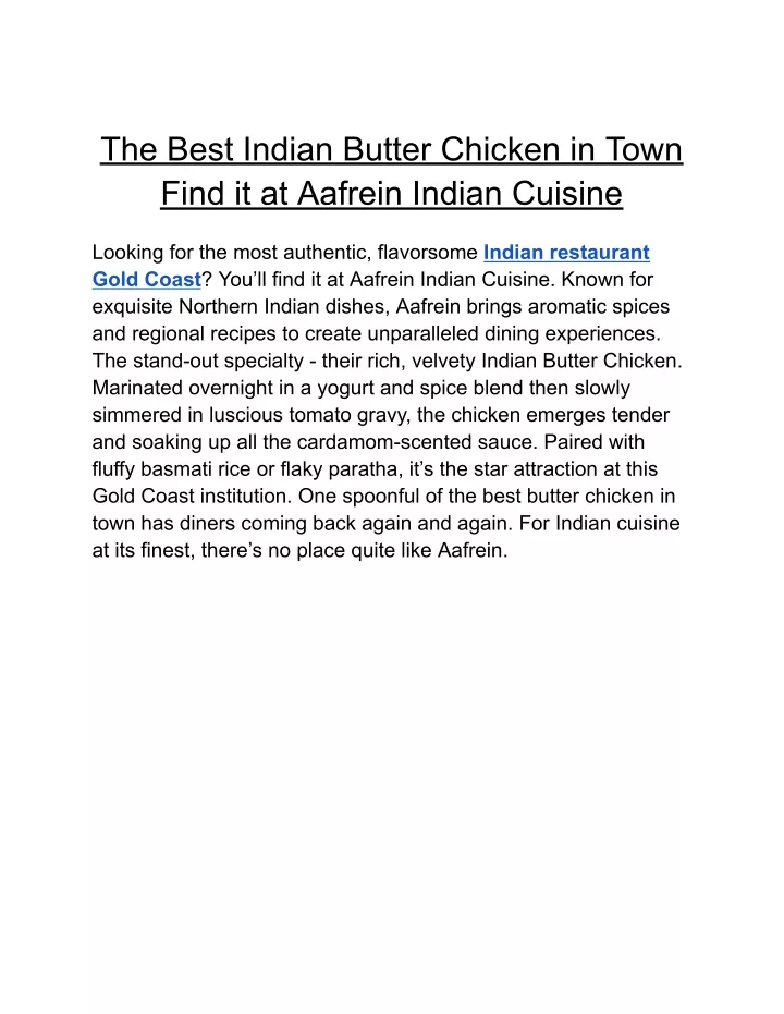 the best indian butter chicken in town find