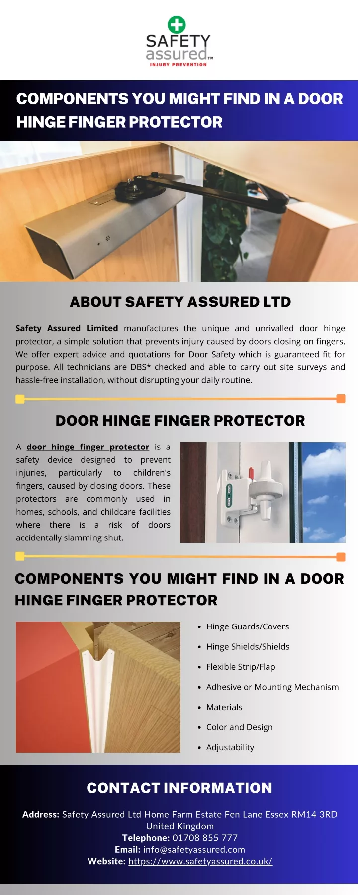 components you might find in a door hinge finger