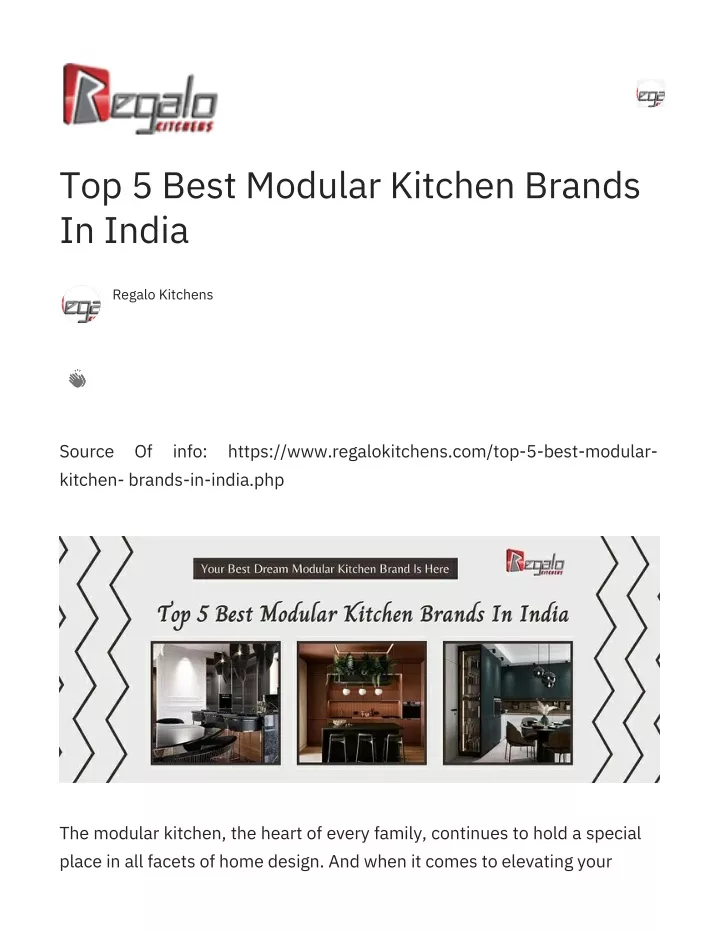 top 5 best modular kitchen brands in india