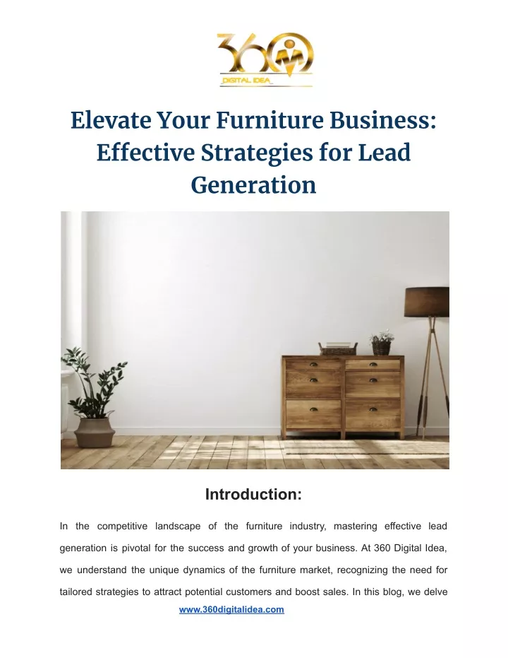 elevate your furniture business e ective