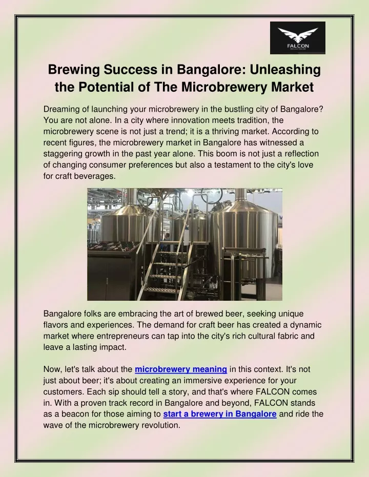 brewing success in bangalore unleashing