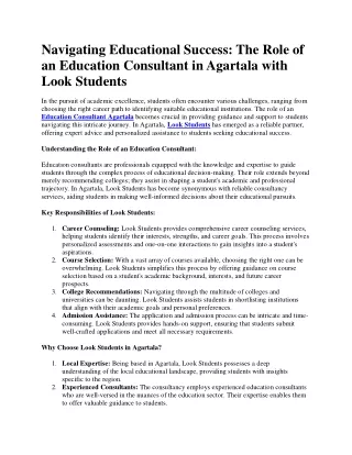 Education Consultant Agartala - look students