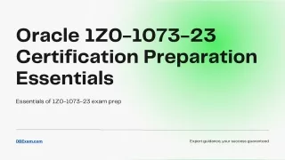 Oracle 1Z0-1073-23 Certification Preparation Essentials