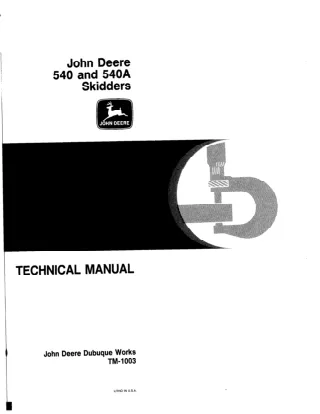 JOHN DEERE 540 Skidder Service Repair Manual (TM1003)