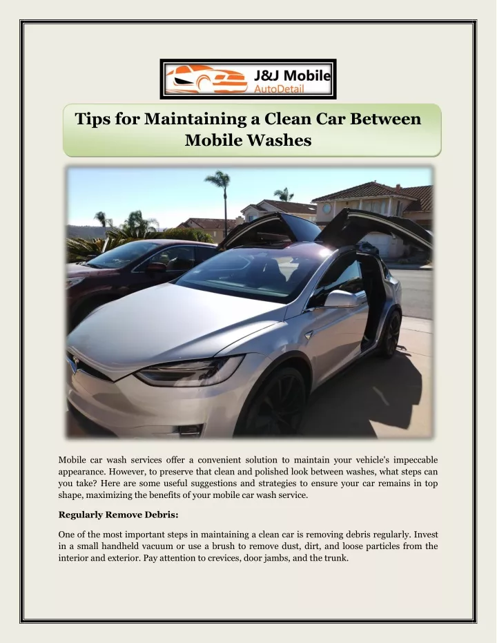 tips for maintaining a clean car between mobile