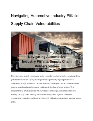 navigating automotive industry pitfalls