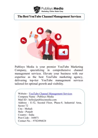 YouTube Channel Management Services