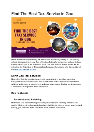 find the best taxi service in goa