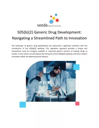 505(B)(2) Generic Drug Development