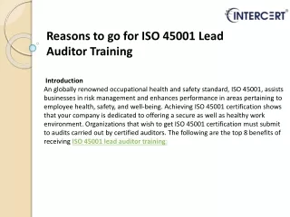 Reasons to go for ISO 45001 Lead Auditor Training