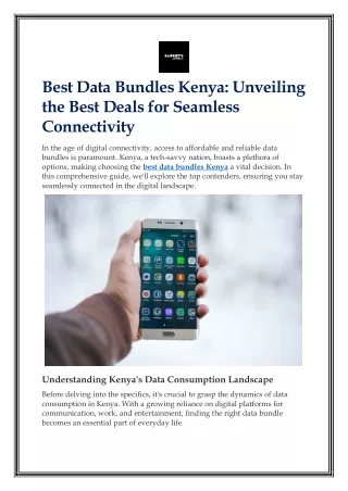 Best Data Bundles Kenya - Unveiling the Best Deals for Seamless Connectivity