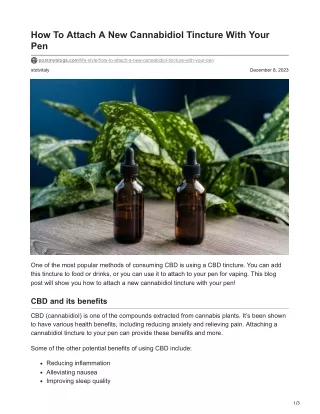 how to attach a new cannabidiol tincture with