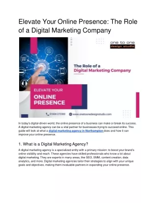 Elevate Your Online Presence_ The Role of a Digital Marketing Company.docx